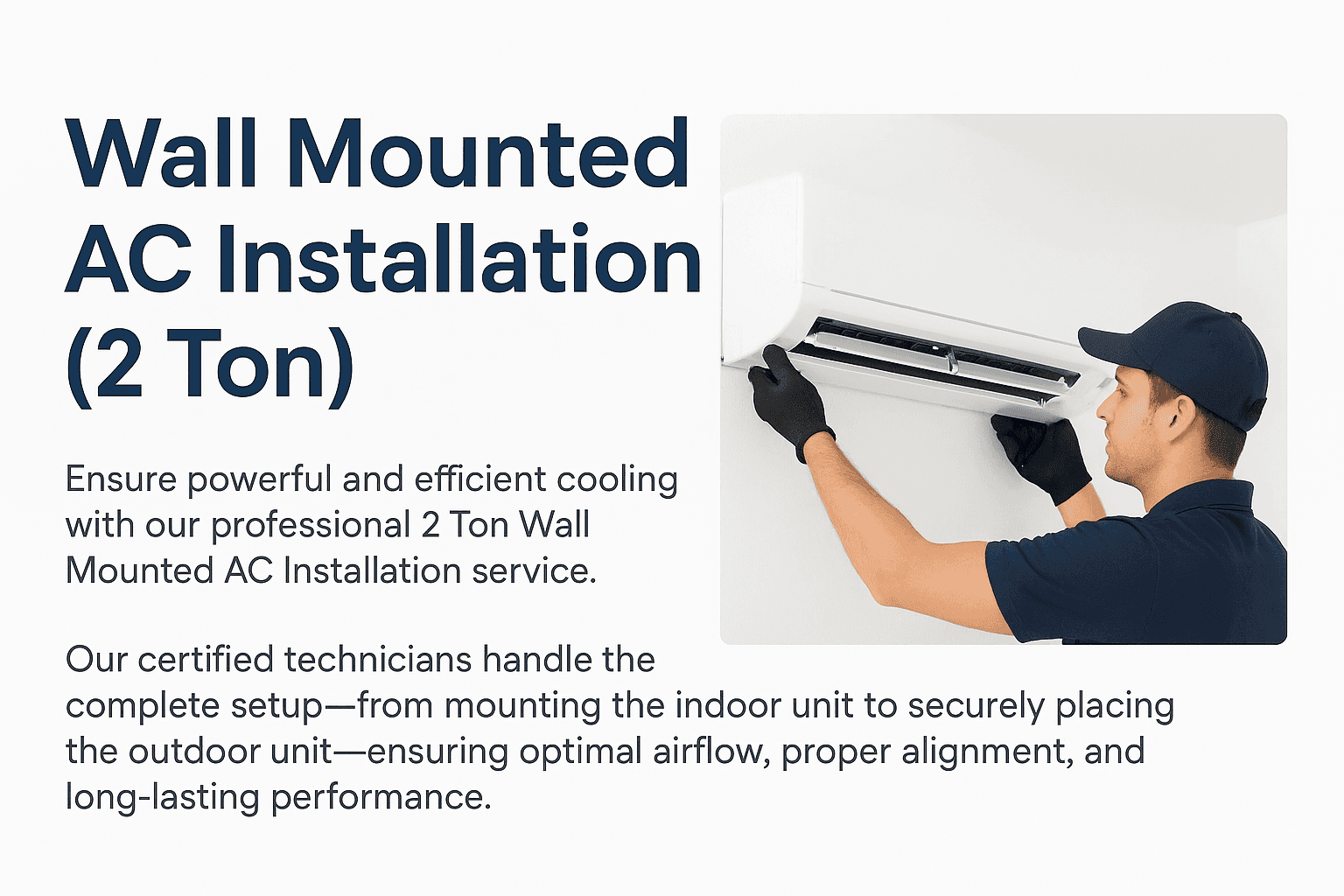 Wall Mounted AC Installation - 2 ton